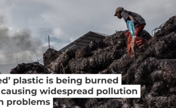 Workers prepare to burn imported plastic waste at a dump in East Java, Indonesia, in 2018. Ulet Ifansasti/Getty Images